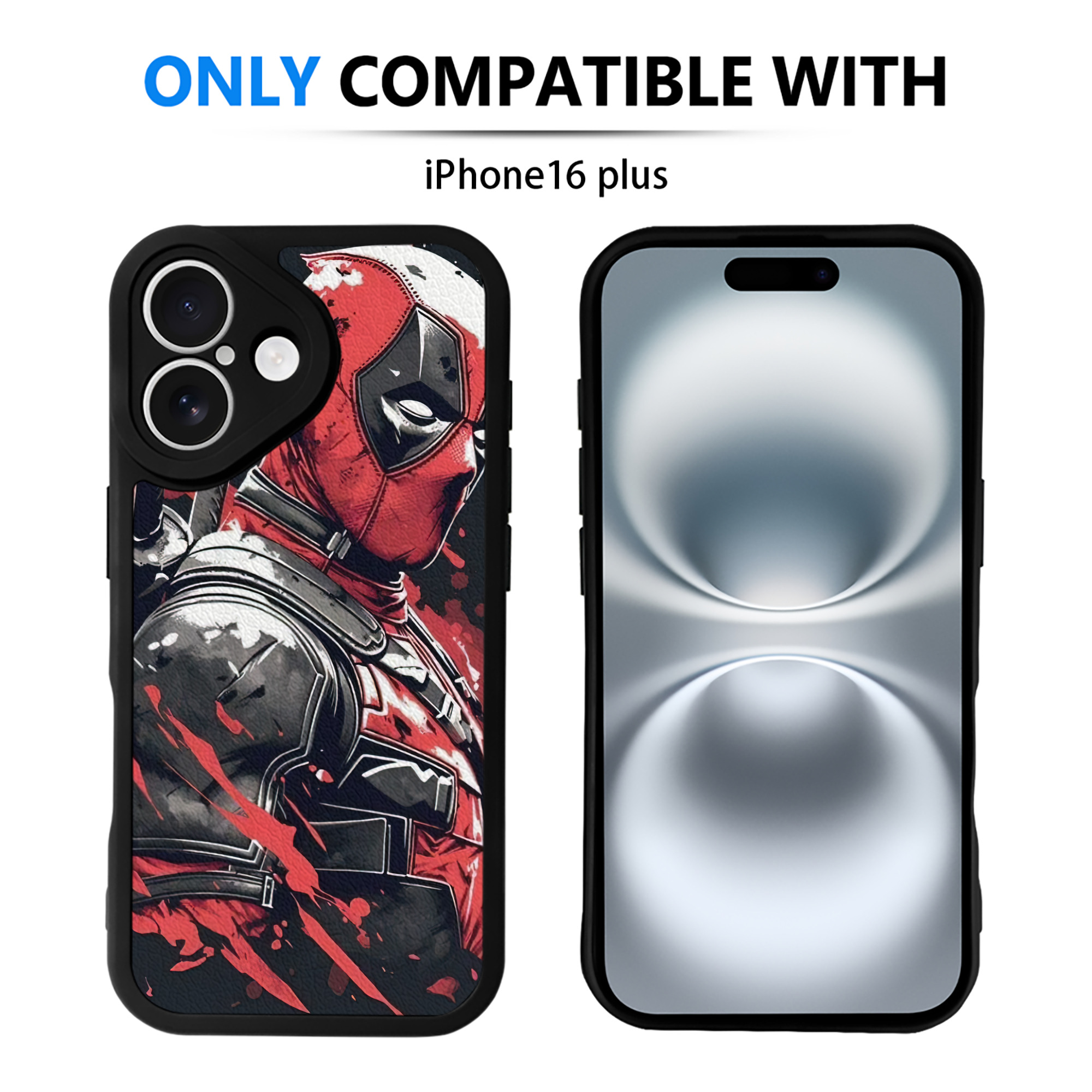 （画像用） Deadpool デッドプール 【iPhone 16シリーズ対応】シリコンスマホケース（レザー調） 材質：シリコン